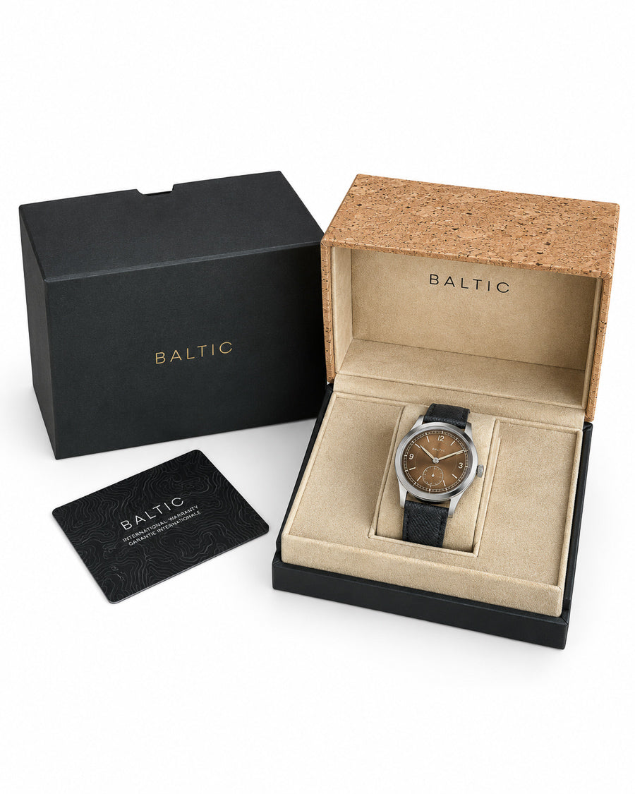 BALTIC — MR01 SALMON DIAL AUTOMATIC MICRO-ROTOR WATCH, 36MM