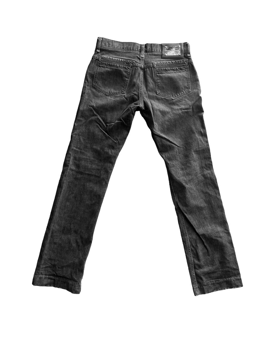 DOLCE & GABBANA — VINTAGE WASHED BLACK DENIM JEANS (32)