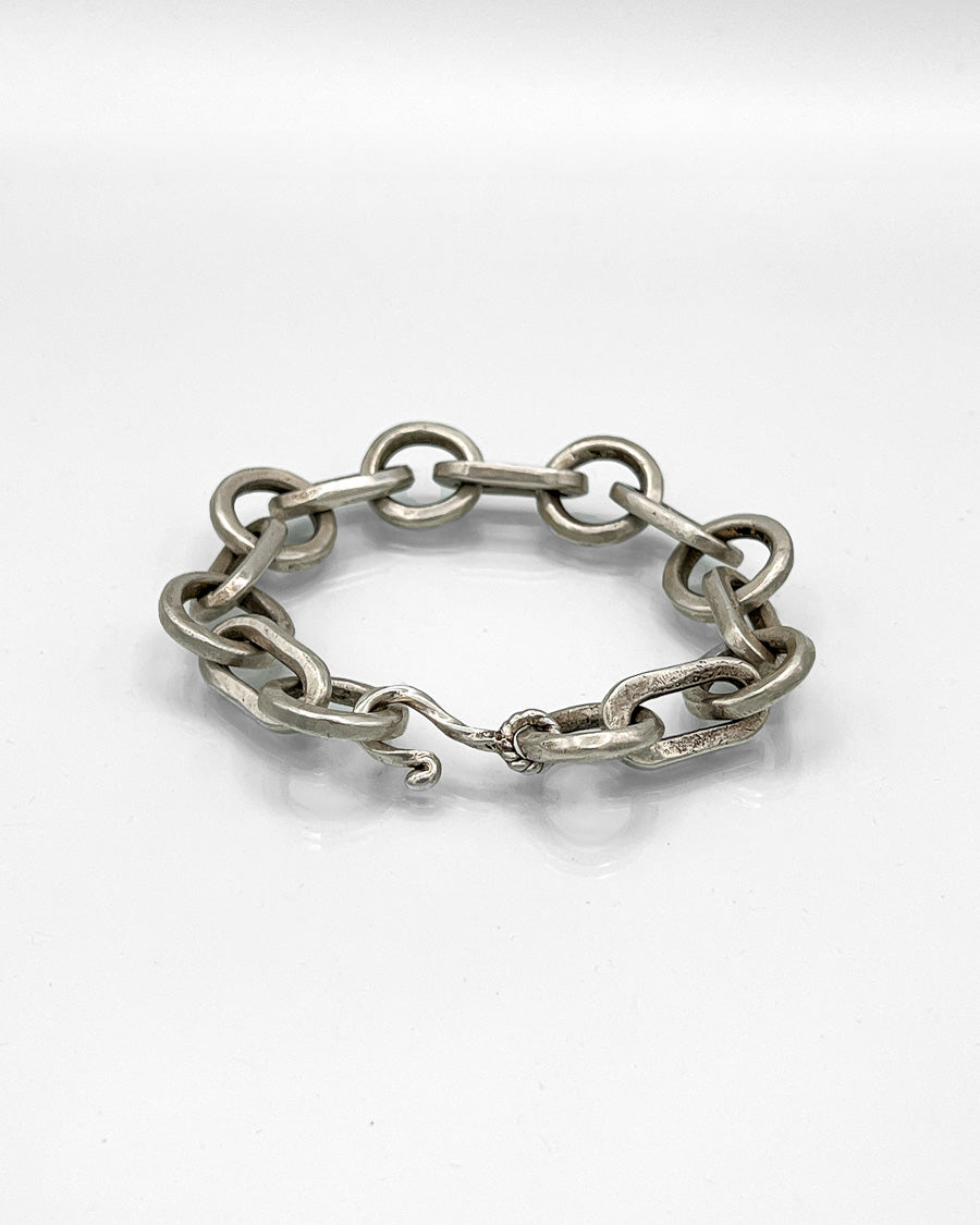Chunky Sterling Silver Alternating Link Bracelet
