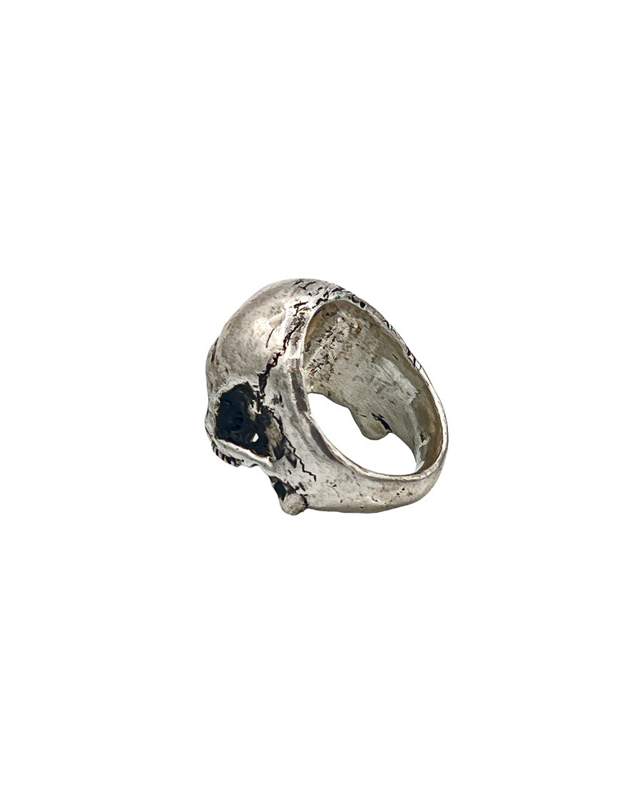 JM Custom Skulls Heavy Sterling Silver Full Face Skull Ring by John Mettier — 2.3 oz