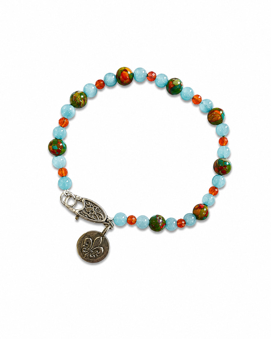 Amazonite and Rainbow Jasper Bracelet
