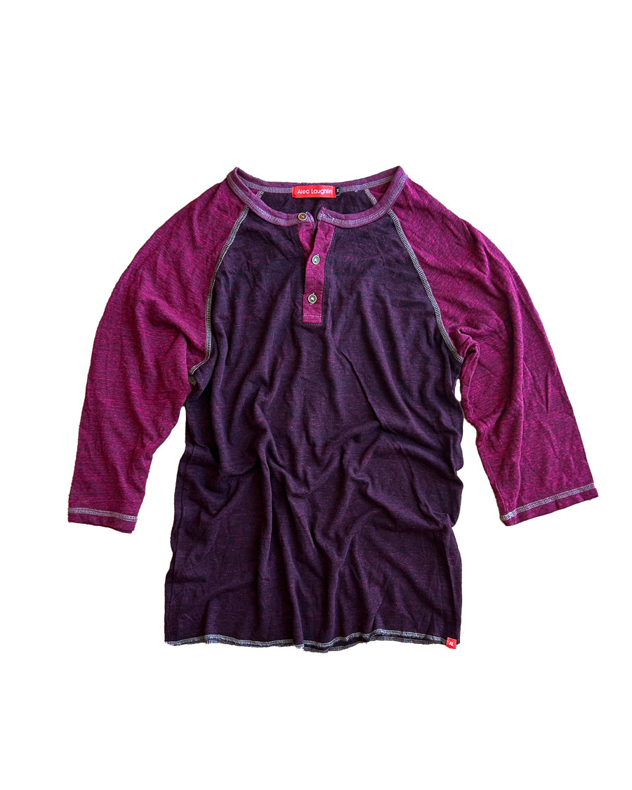 The ¾ Sleeve Tri-Blend Raglan Henley