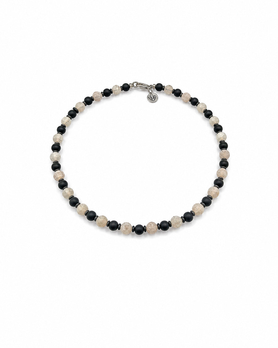 Druzzy Agate and Onyx Necklace