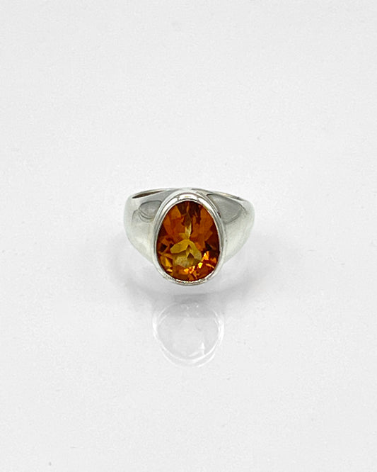 Faceted Citrine Ring