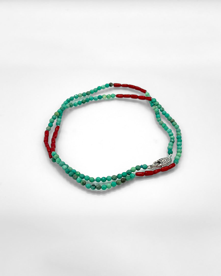 Faceted Green Moss Opal Necklace