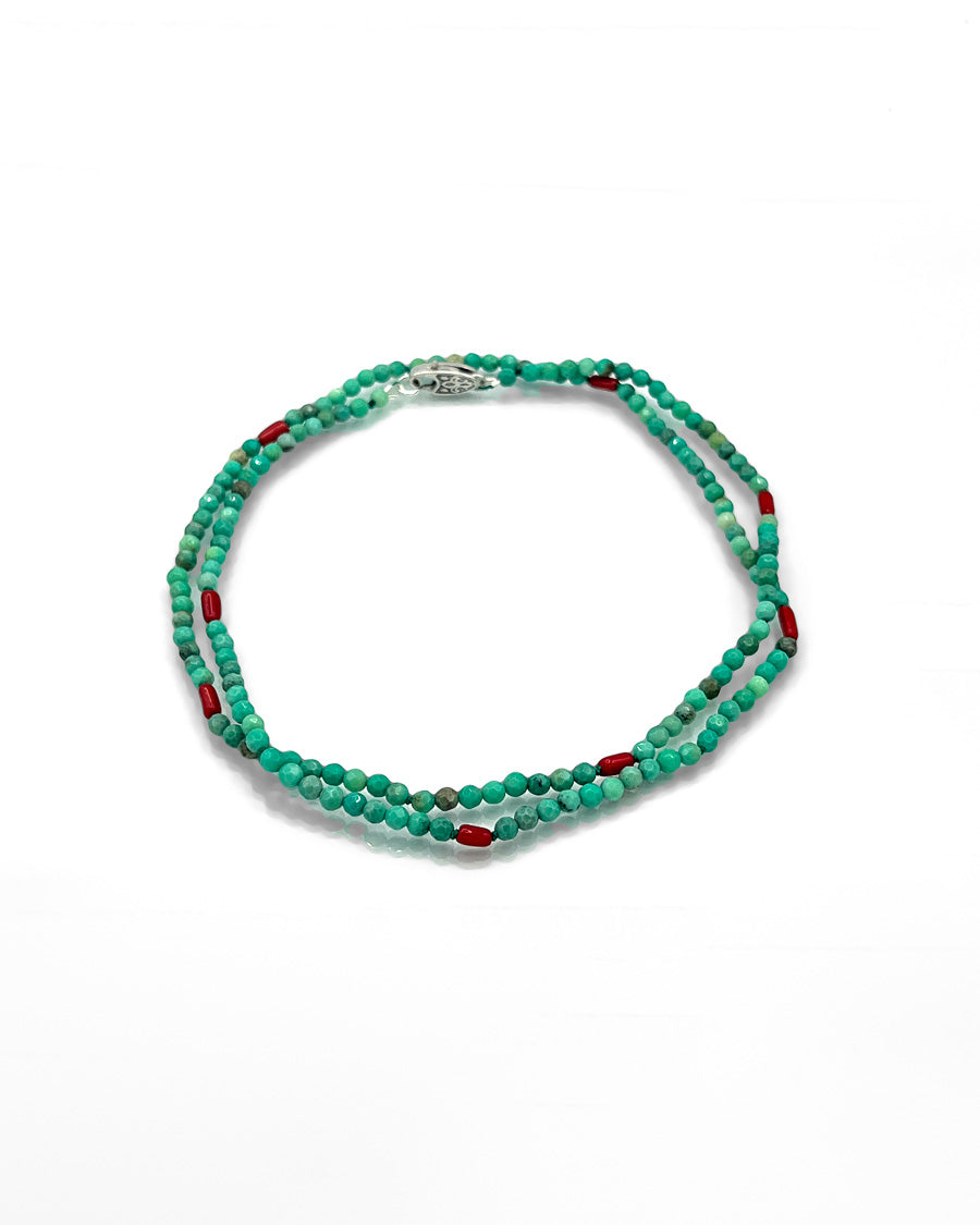 Faceted Green Moss Opal Necklace