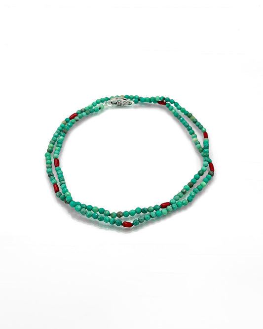 Faceted Green Moss Opal Necklace