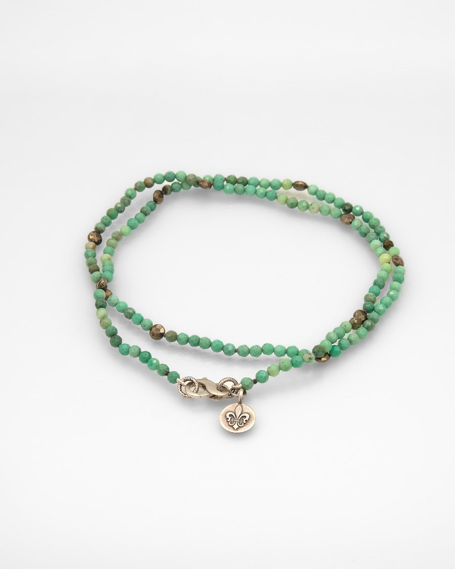 Faceted Turquoise Bead Necklace with Pyrite Accents