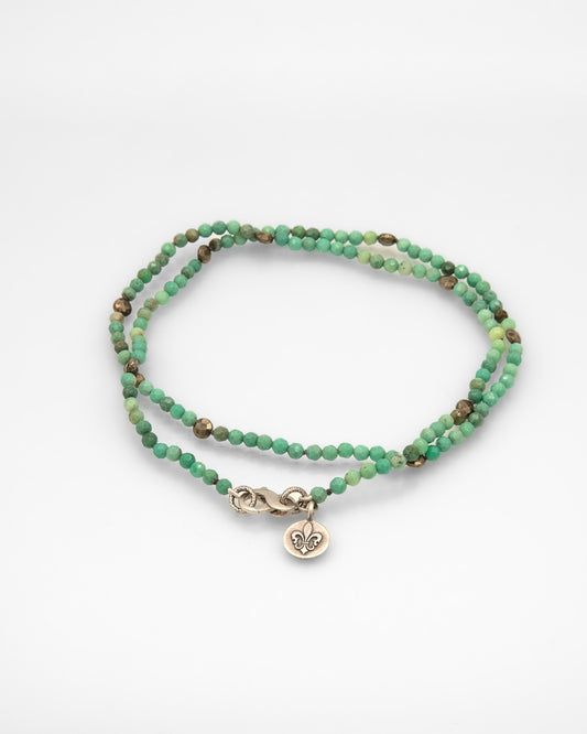 Faceted Turquoise Bead Necklace with Pyrite Accents