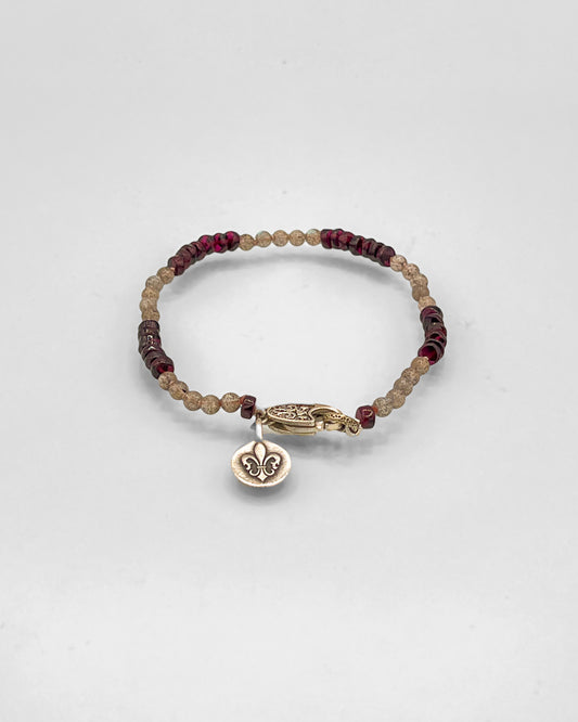 Labradorite and Garnet Bracelet