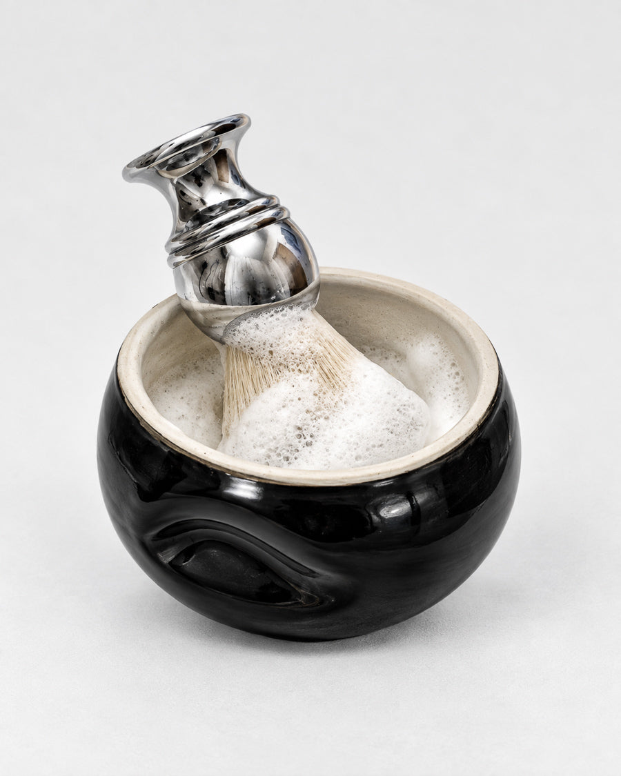 Porcelain Shave Bowl with Cut-Throat Shave Soap
