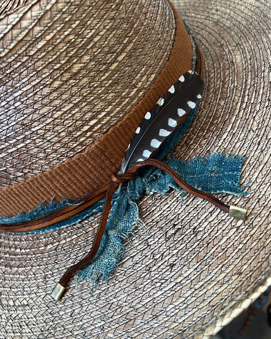 Tobacco-Stained Hand-Made Desert Straw Fedora