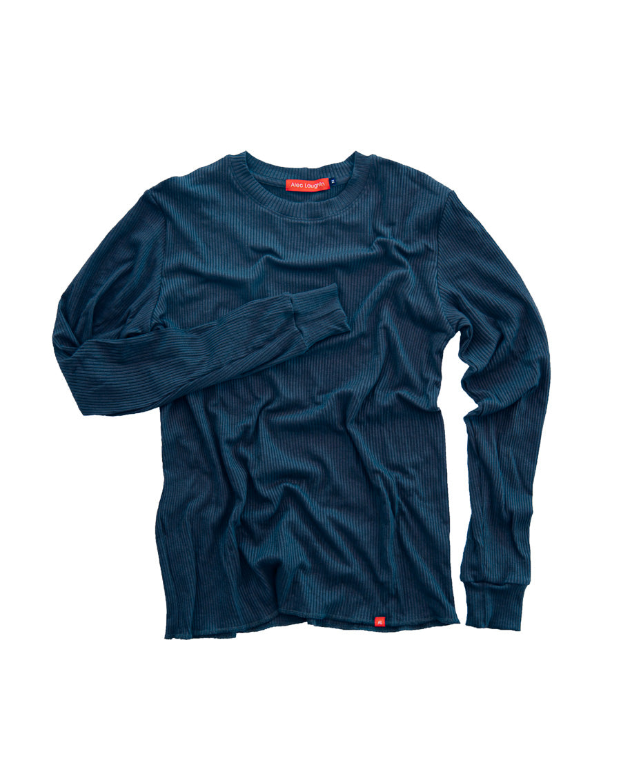 The Long Sleeve Ribbed Tencel Crew