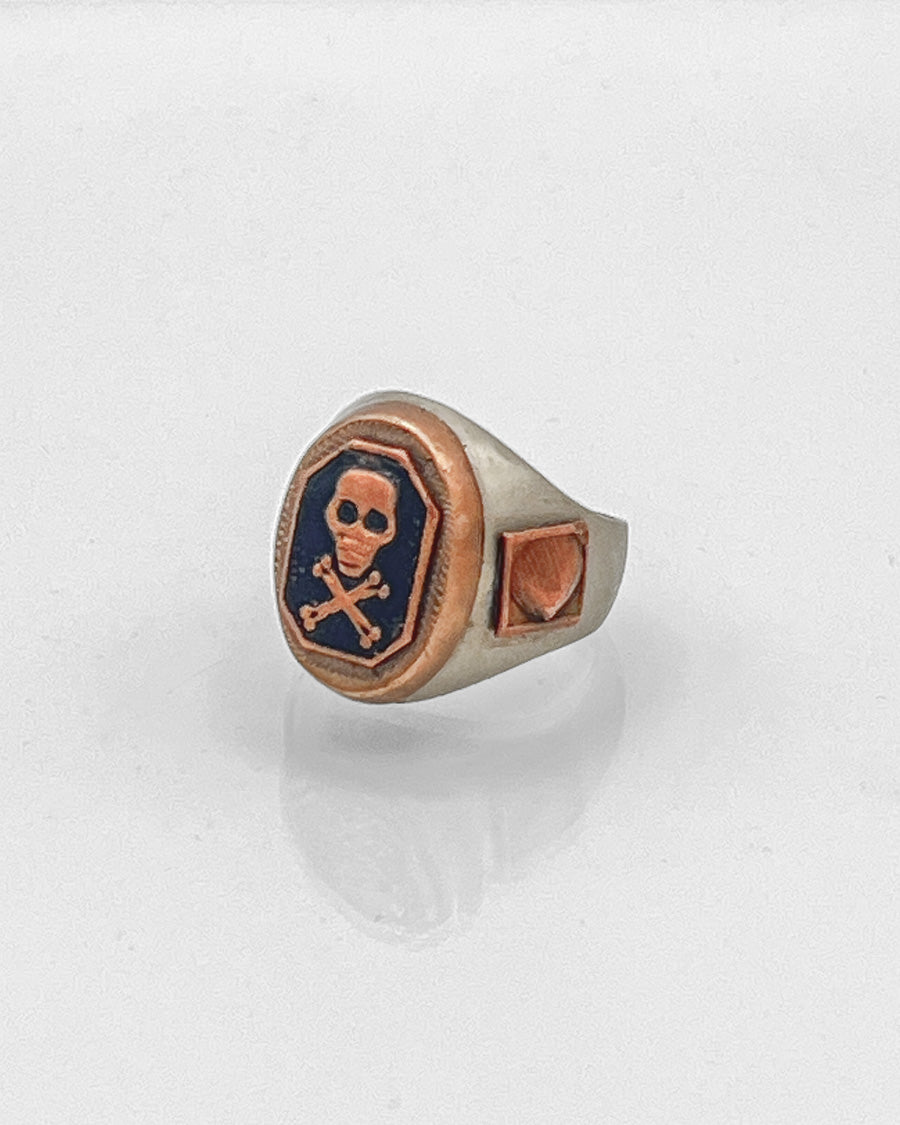 Framed Skull & Crossbones with Seashell Motifs