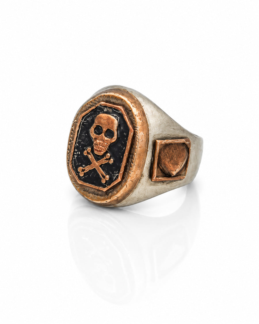 Framed Skull & Crossbones with Seashell Motifs