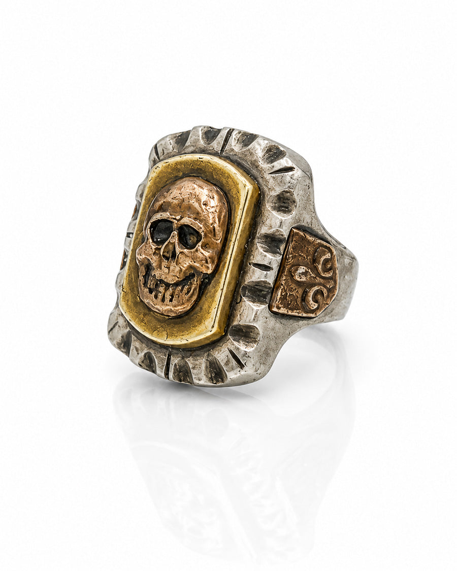 Drunk Skull with Fleur de lis Accents