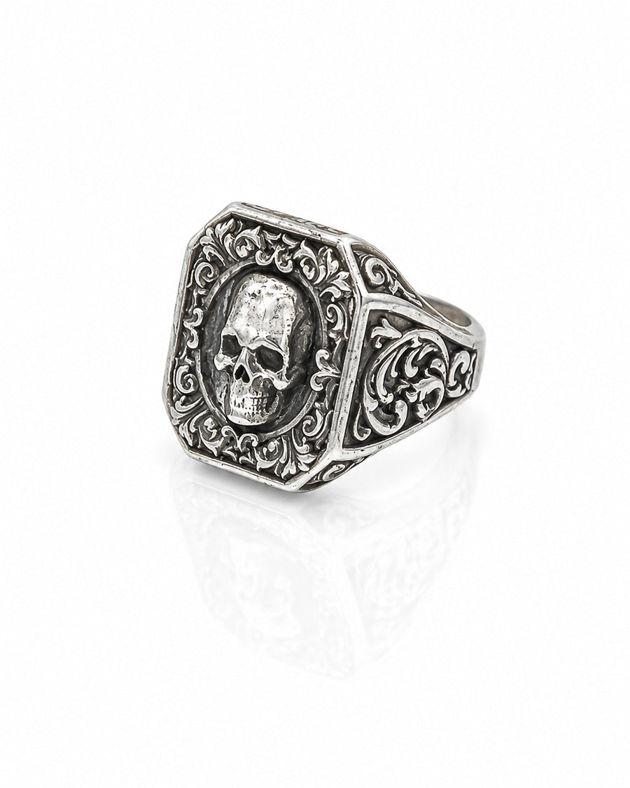 Skull with Intricate Scrollwork (Sterling)