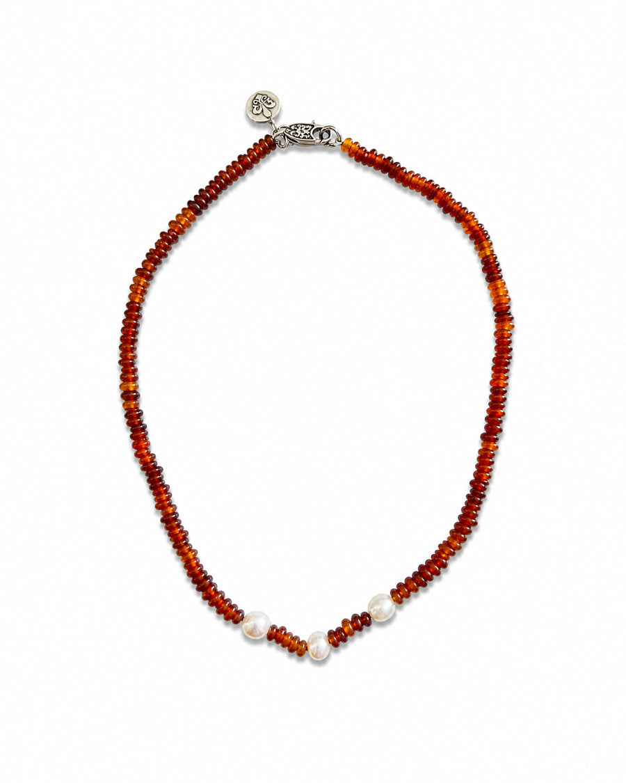 Palm Seed and Pearl Necklace