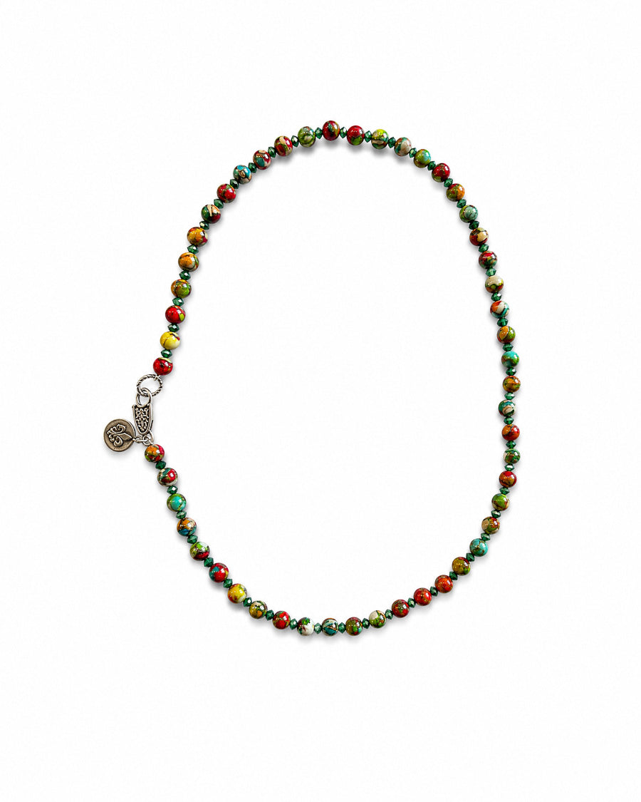 Rainbow Jasper and Emerald Necklace