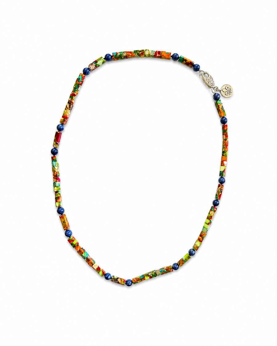 Rainbow Jasper and Sodalite Accents Necklace