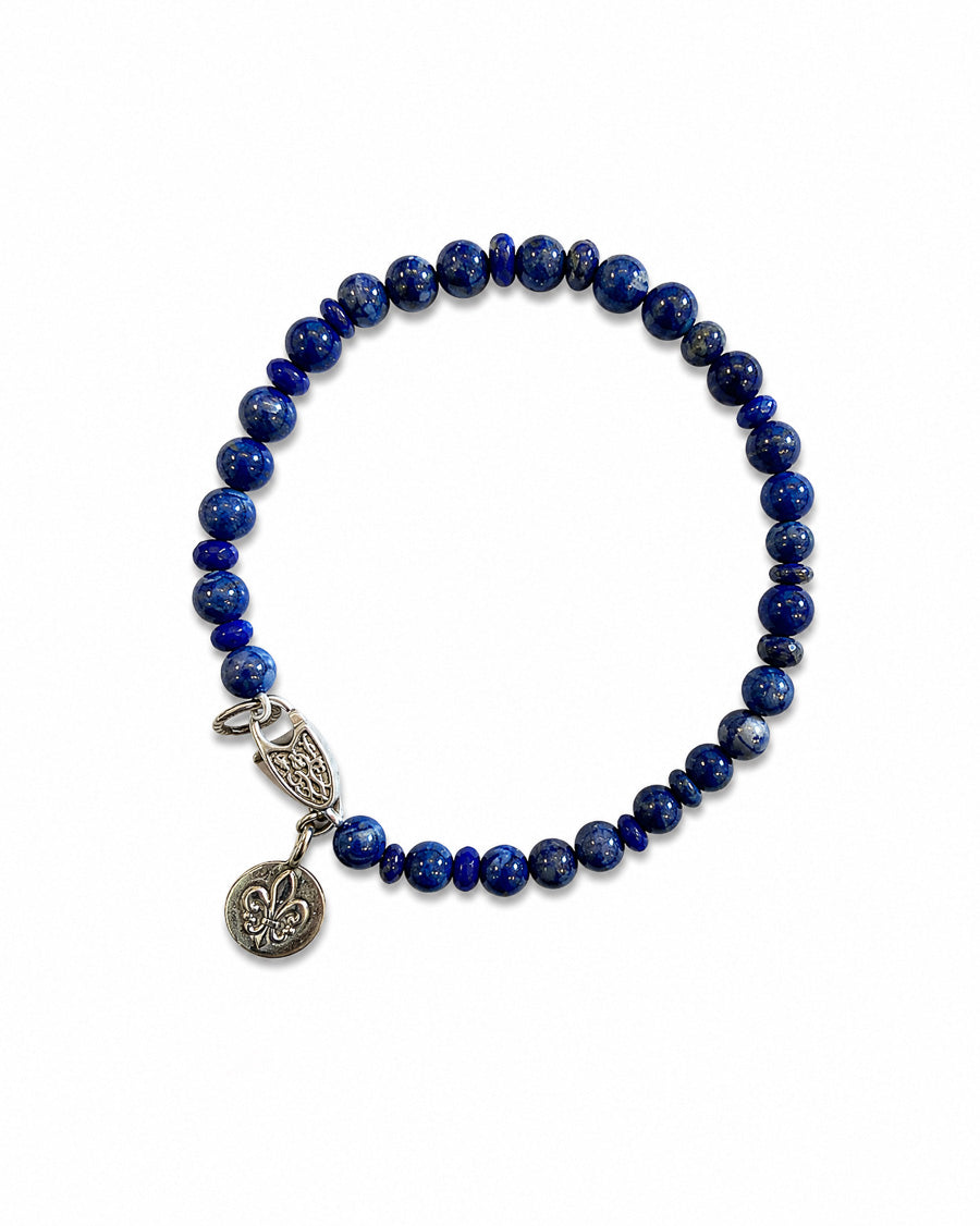 Sodalite and Faceted Lapis Bracelet