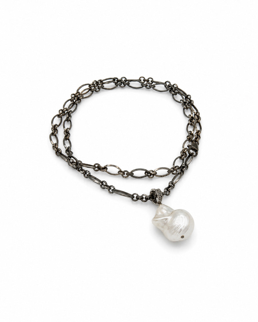 Sterling Silver Baroque Pearl Pendant Necklace