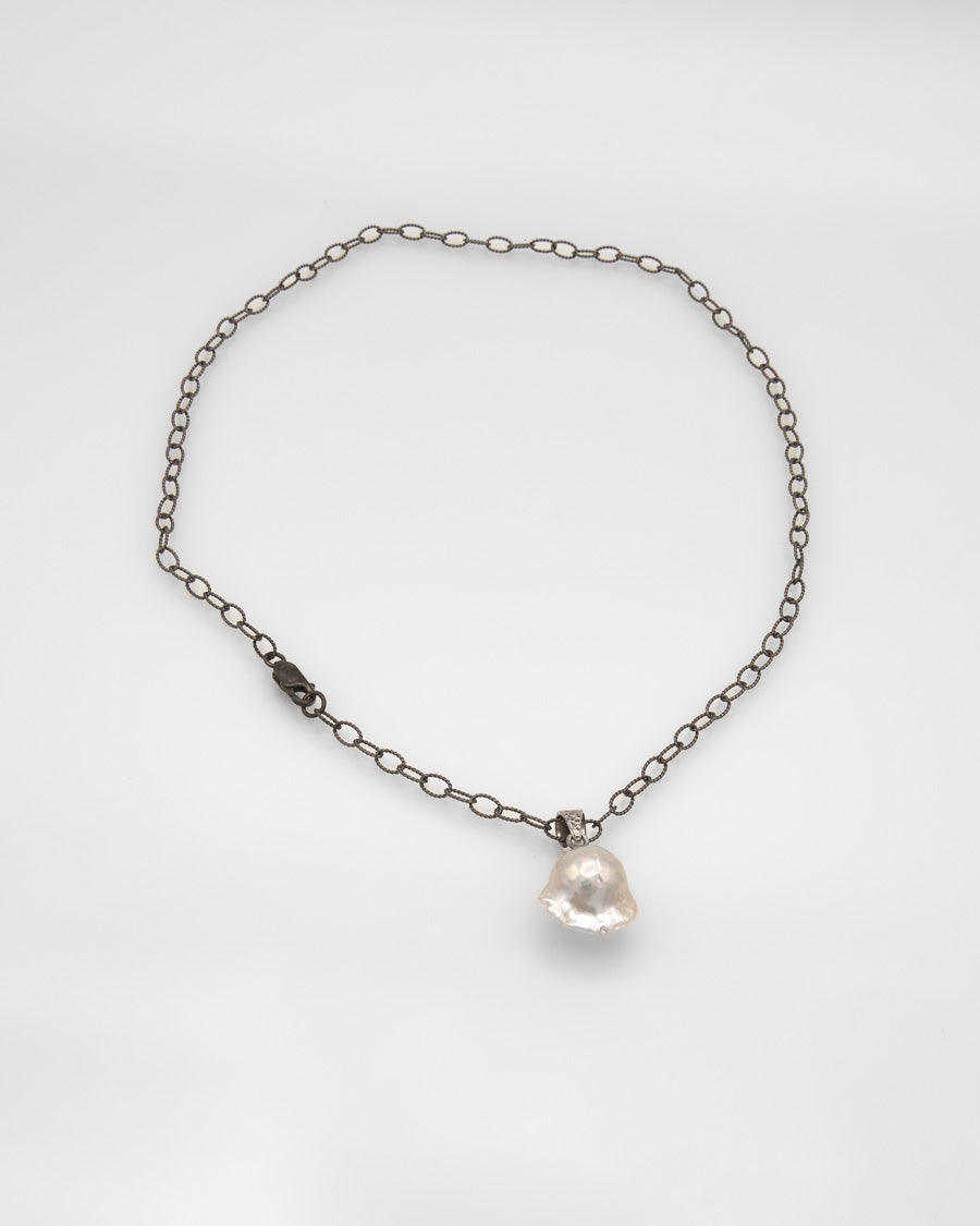 Sterling Silver Baroque Pearl Pendant Necklace