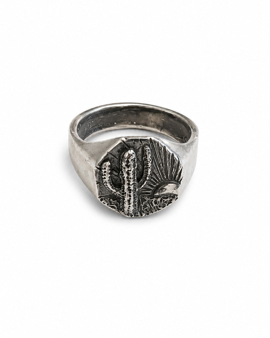 Sterling Silver Saguaro Signet Ring
