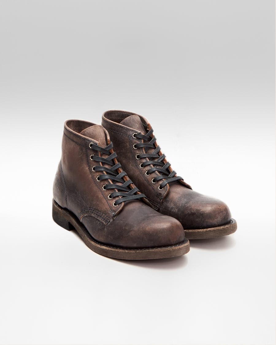 Frye prison boot store dark brown