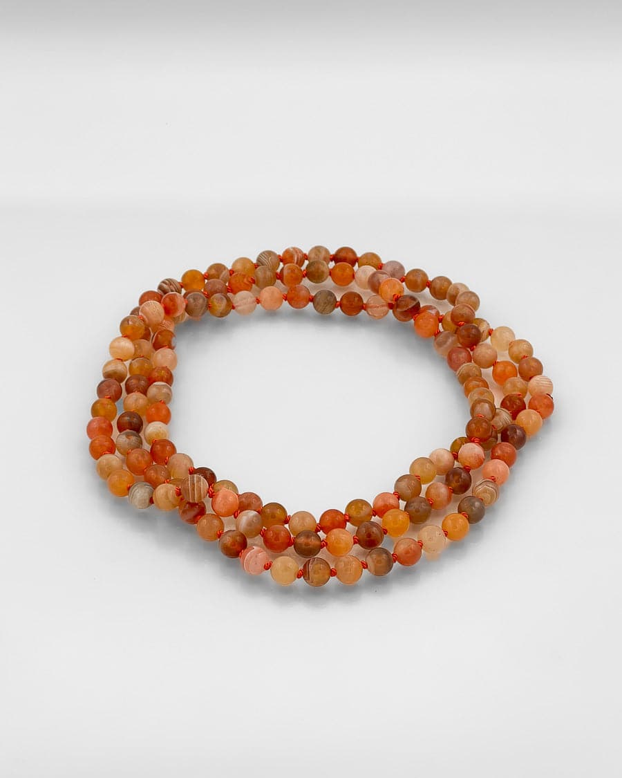 Agate Mala Bead Necklace