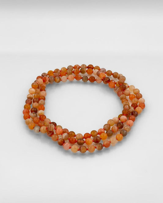 Agate Mala Bead Necklace
