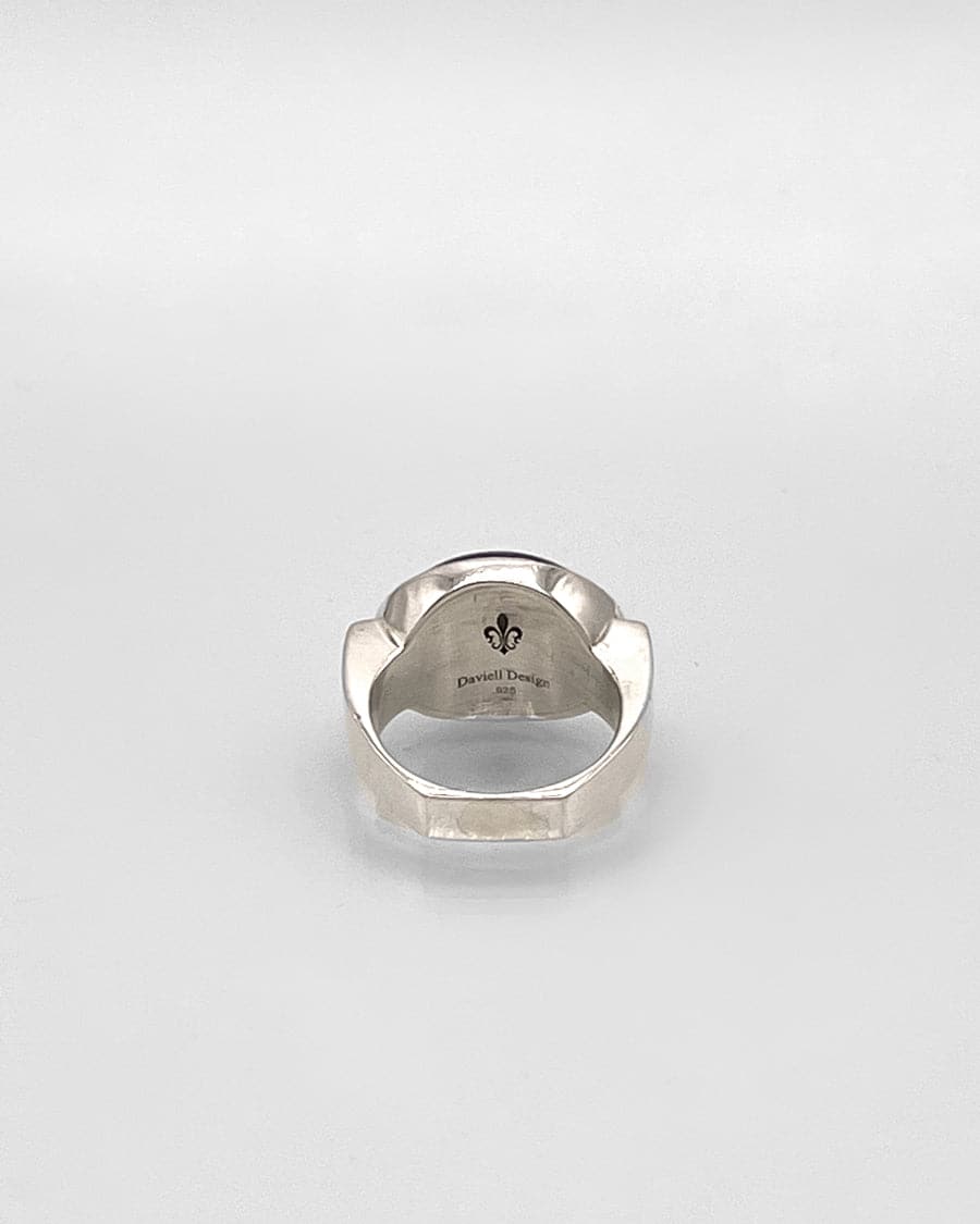 Sterling Silver Ring with Oval Stone in Bezel Mount