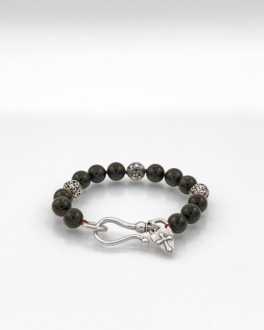 Dark Blue Tiger Eye & Sterling Bracelet