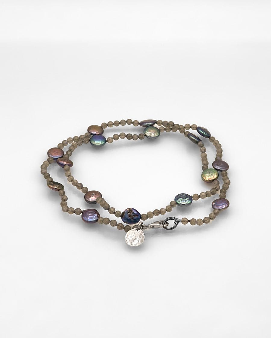 Labradorite and Freshwater Pearl Necklace