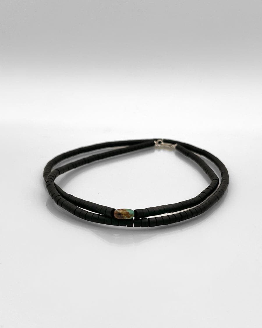 Onyx Necklace with Royal Beauty Turquoise Accent