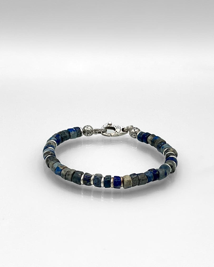 Sodalite & Silver Bead Bracelet