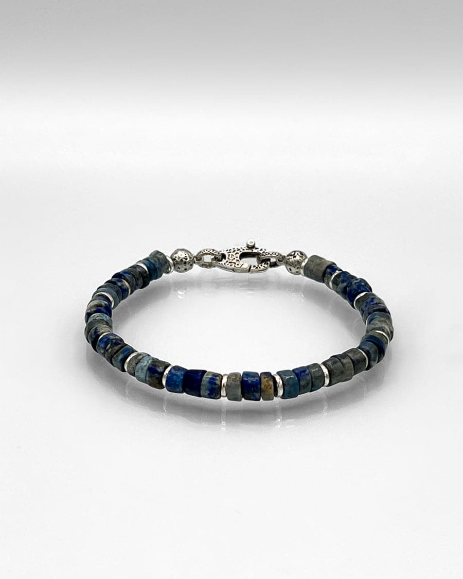 Sodalite & Silver Bead Bracelet