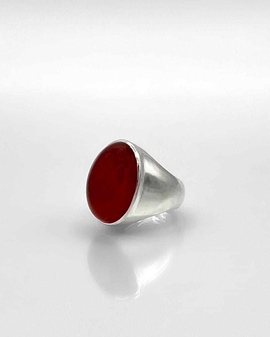 Sterling Silver & Red Onyx Ring