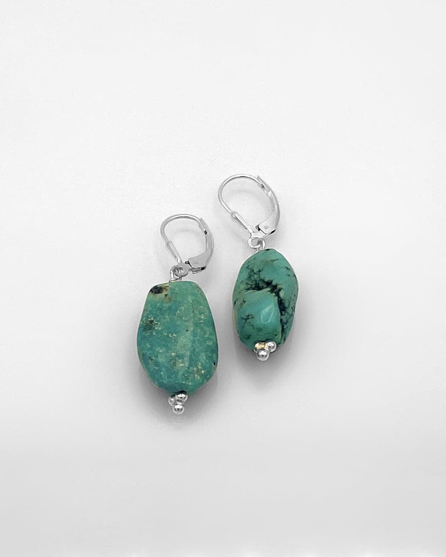 Turquoise and Sterling Drop Earrings