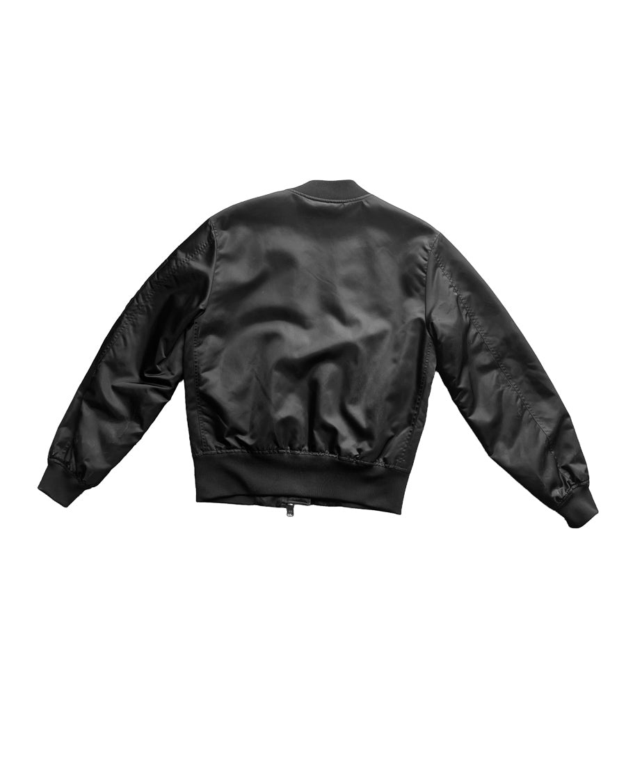 AMI ALEXANDRE MATTIUSSI — BLACK NYLON MA-1 BOMBER JACKET