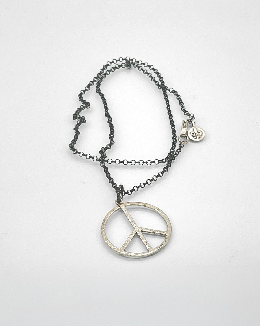 Sterling Silver Chain with Peace Symbol