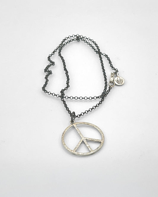 Sterling Silver Chain with Peace Symbol