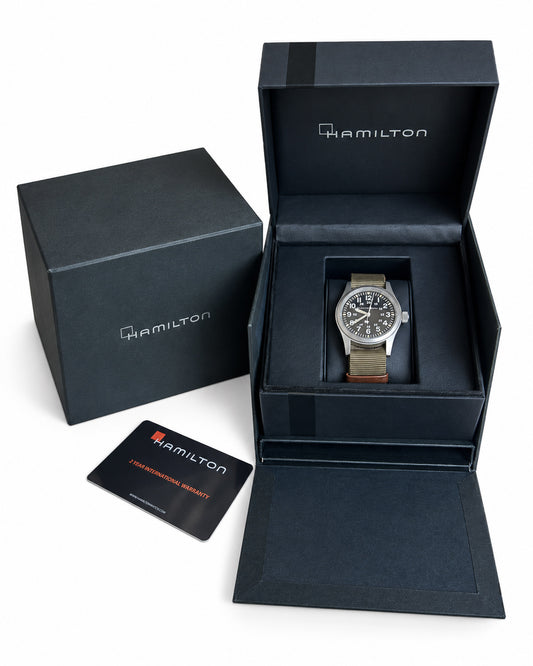 HAMILTON — KHAKI FIELD MECHANICAL 38MM MILITARY WATCH