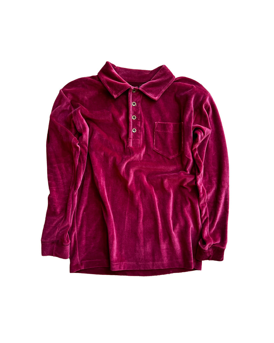 Wine Red Long Sleeve Velour