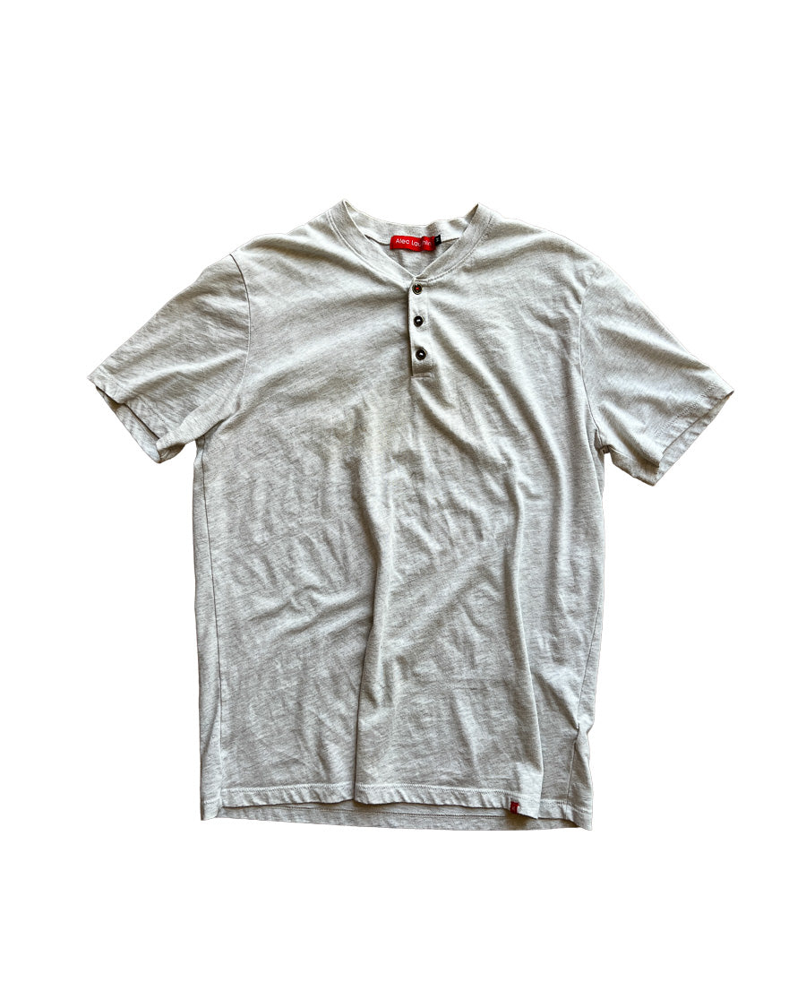 Short Sleeve Henley, Light Heather