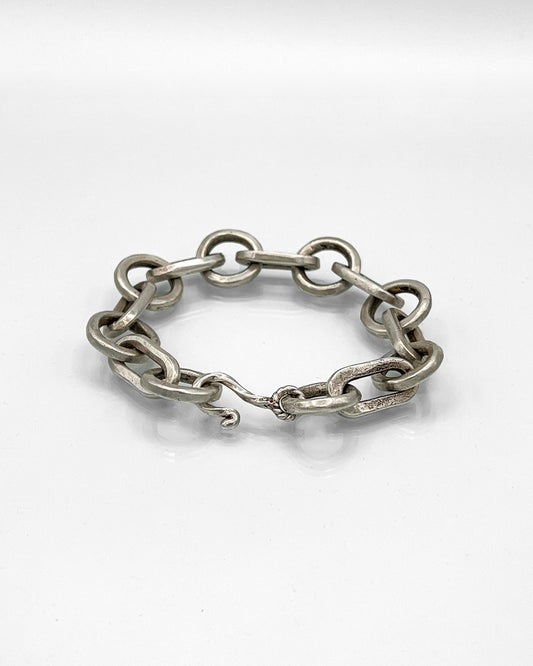 Chunky Sterling Silver Alternating Link Bracelet