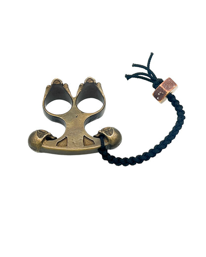 Obsidian Edge Heavy Brass / Bronze Skull Knuckle Display Piece — 6.2 oz