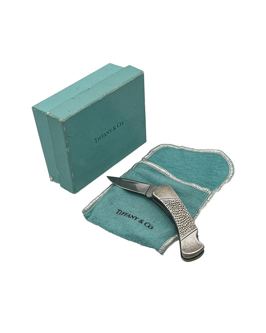 Tiffany & Co. Sterling Silver Buck 505 Knight Lockback Pocket Knife with Box & Pouch