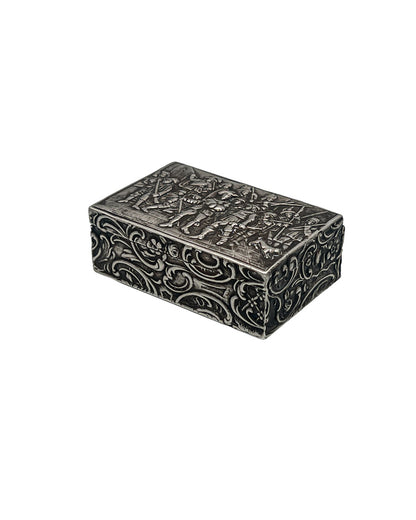 Vintage Dutch Silver “Night Watch” Rembrandt Relief Snuff / Trinket Box