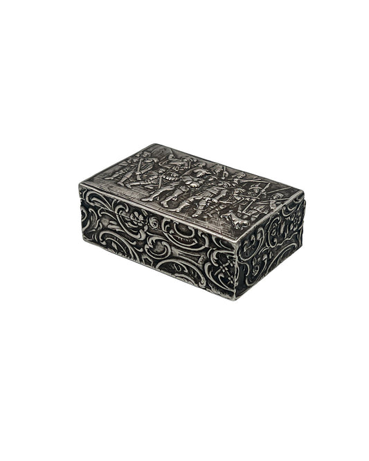 Vintage Dutch Silver “Night Watch” Rembrandt Relief Snuff / Trinket Box